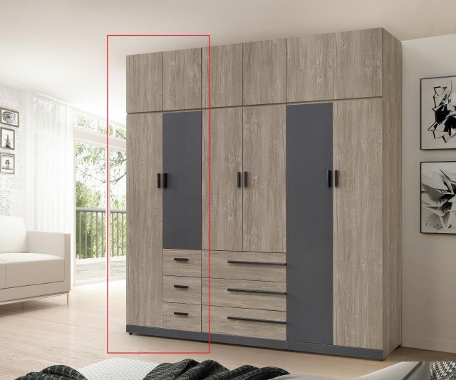 布拉格2.7尺大小門高衣櫥